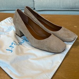 J. McLaughlin suede tan pumps